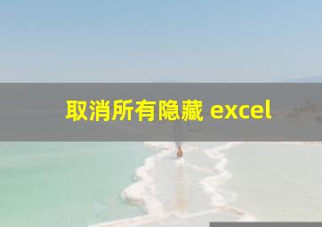 取消所有隐藏 excel